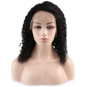 Gerçek Front Lace Tül Peruk - Afro Dalgası - Siyah 45-50cm